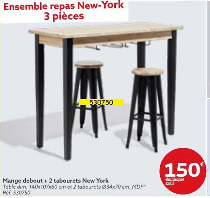 mange debout +2 tabourets new york