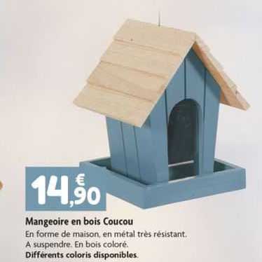 mangeoire en bois coucou