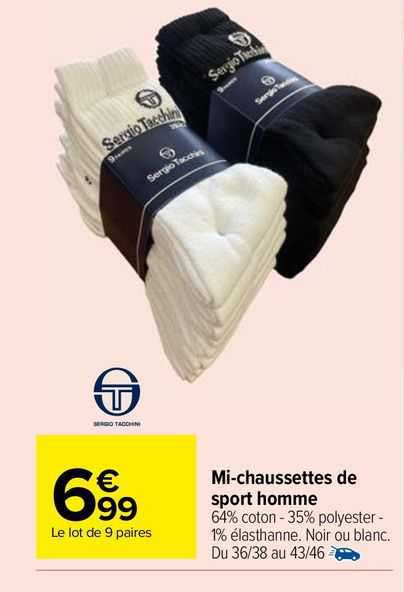 Mi-chaussettes De Sport Homme Sergio Tacchini