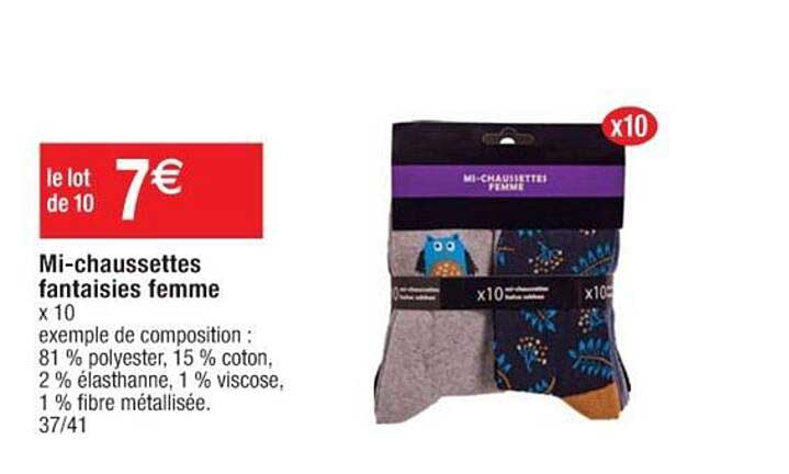 mi-chaussettes fantaisies femme