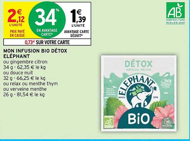 Mon Infusion Bio Détox éléphant