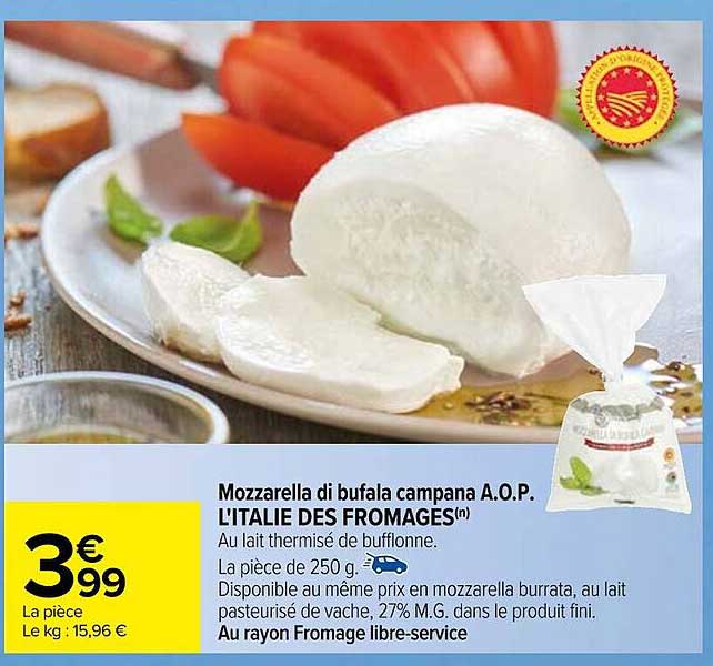 mozzarella di bufala campana a.o.p. l'italie des fromages