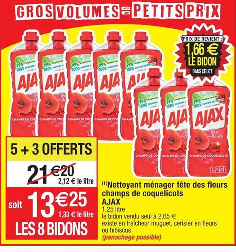 Nettoyant Ménager Fête Des Fleurs Champs De Coquelicots Ajax