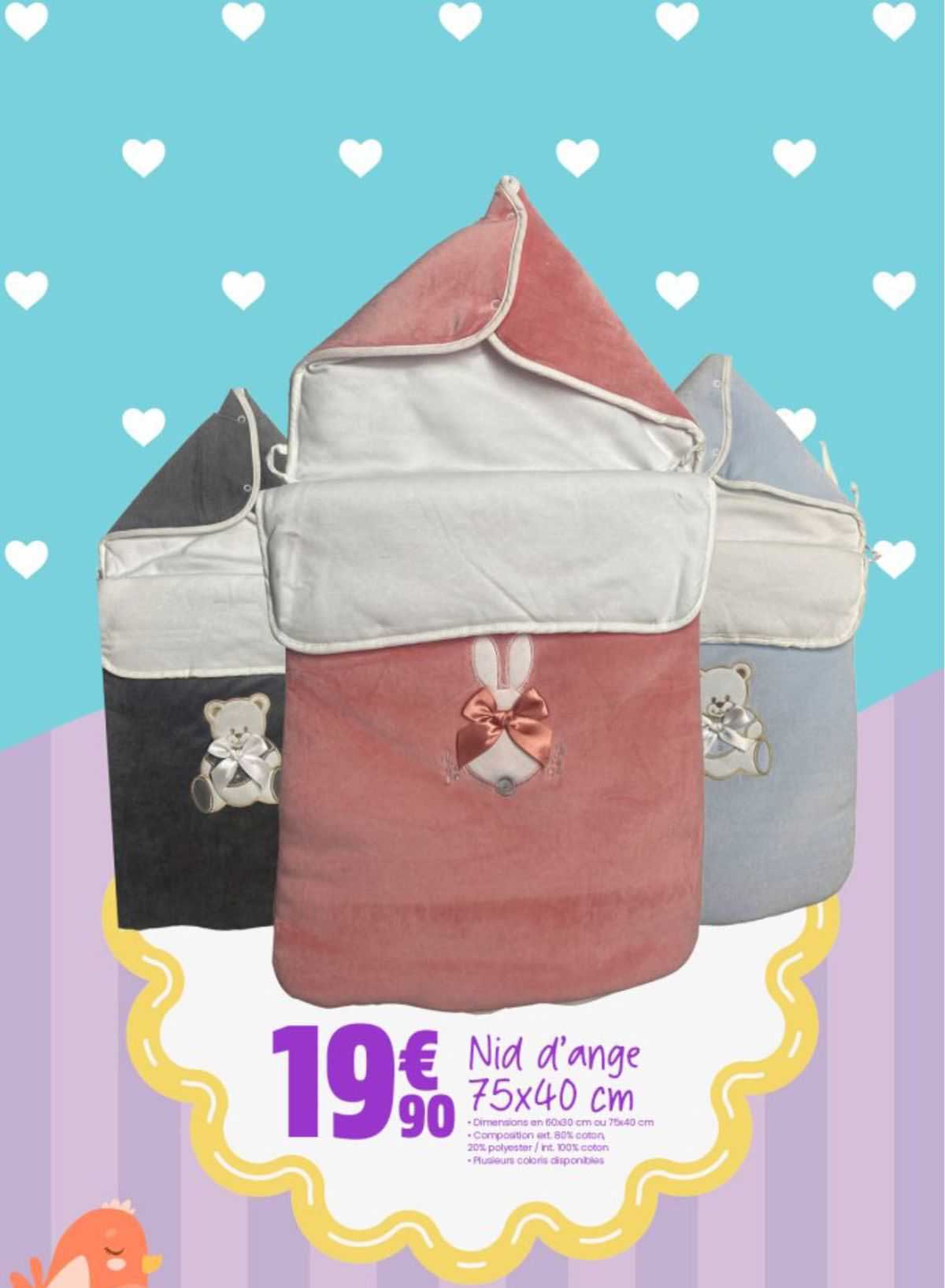 nid d'ange 75 x 40 cm