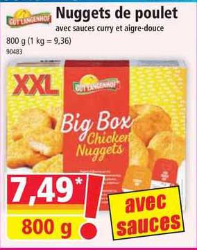 nuggets de poulet avec sauces curry et aigre-douce gut langenhof