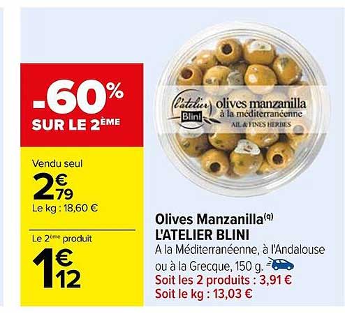 olives manzanilla l'atelier blini