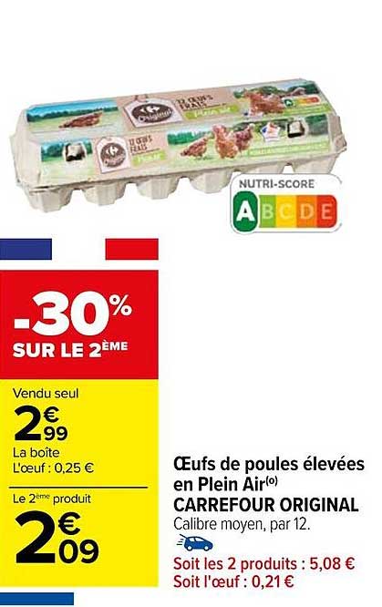 œufs de poules élevées en plein air carrefour original