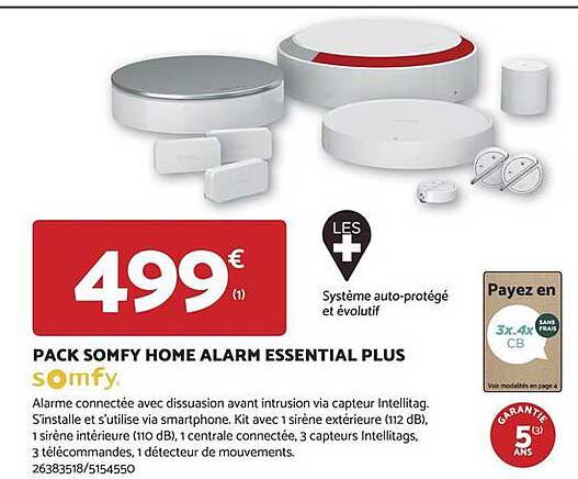 pack somfy home alarm essential plus somfy