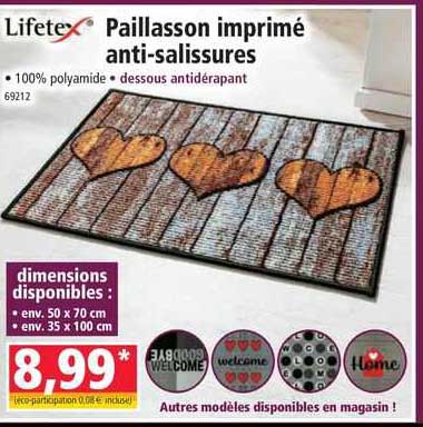 paillasson imprimé anti-salissures lifetex