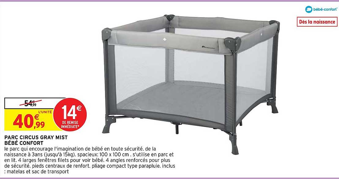 parc circus gray mist bébé confort