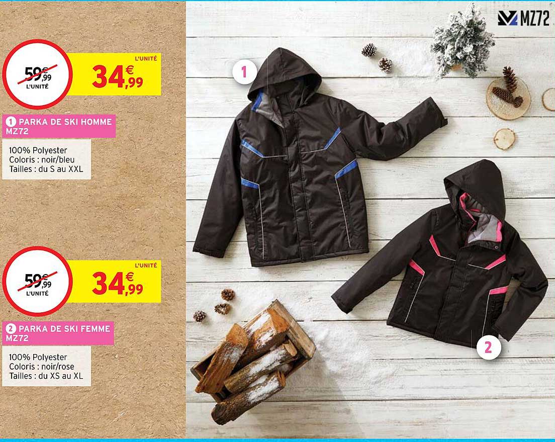 parka de ski homme mz72, parka de ski femme mz72