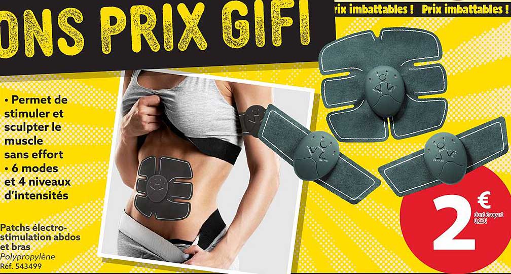 patchs électro-stimulation abdos et bras