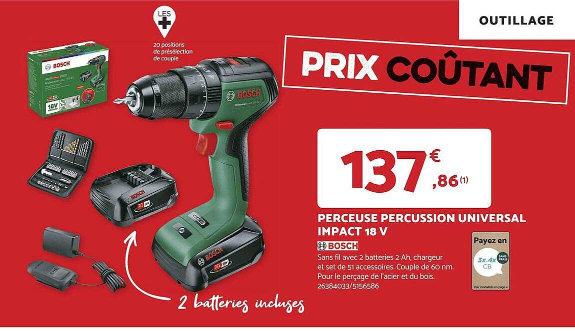 perceuse percussion universal impact 18 v bosch