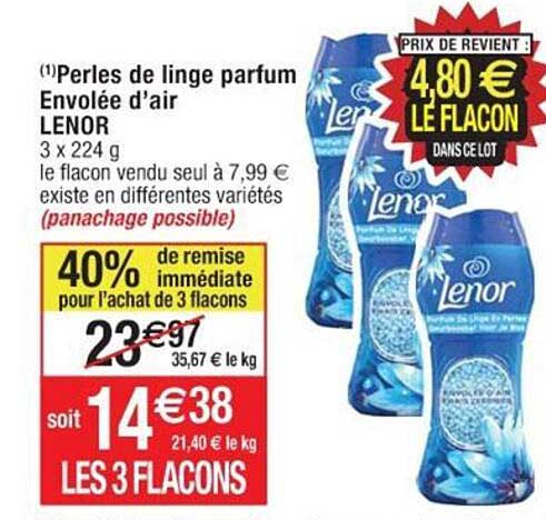 perles de linge parfum envolée d'air lenor