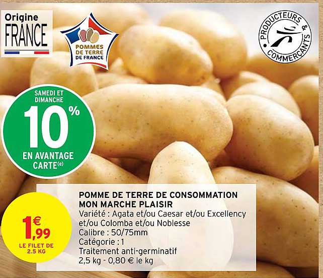 pomme de terre de consommation mon marché plaisir