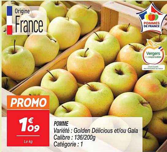 pomme golden délicious et/ou gala