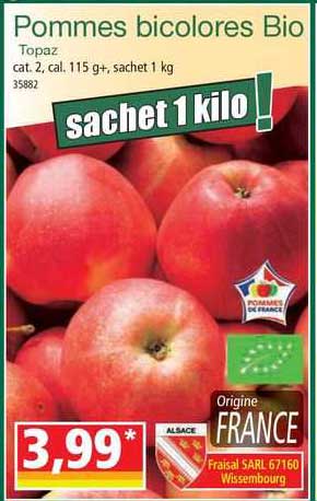 pommes bicolores bio topaz