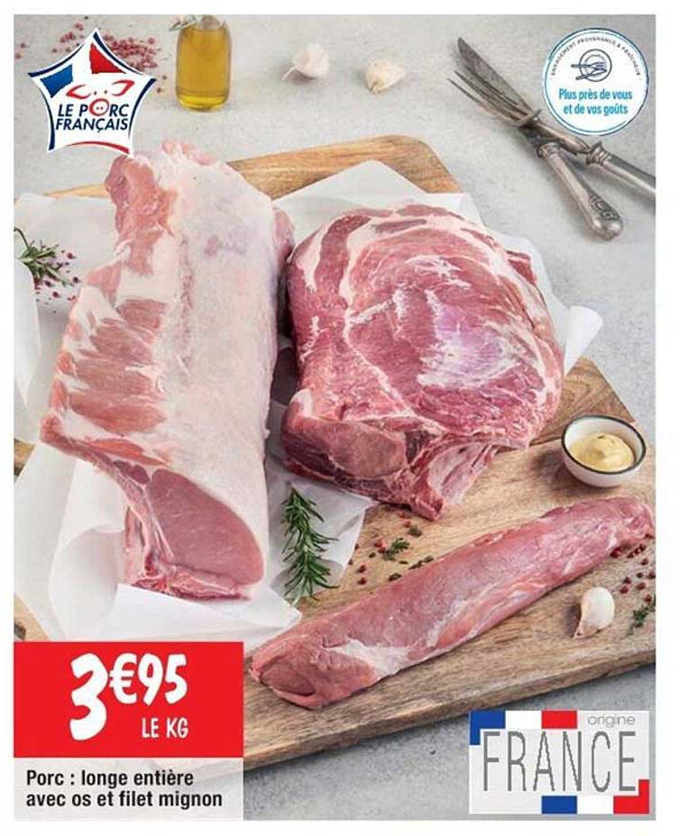 Porc : Longe Entière Avec Os Et Filet Mignon