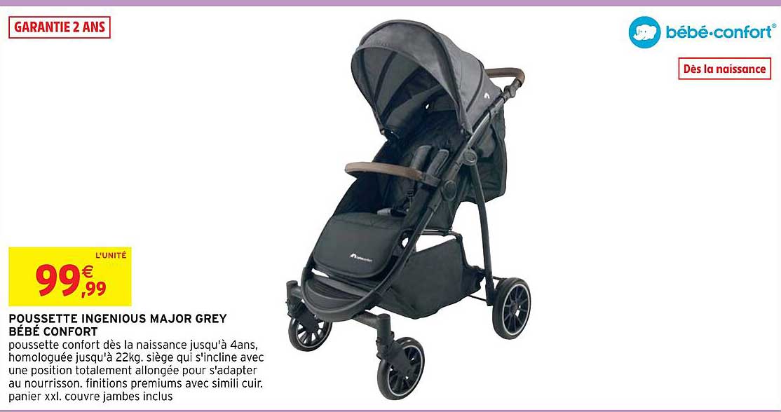 poussette ingenious major grey bébé confort