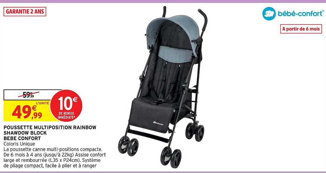 poussette multiposition rainbow shawdow block bébé confort