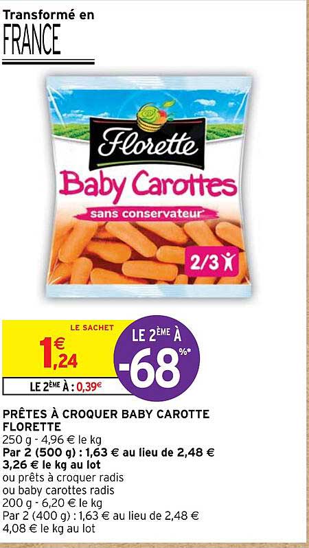 prêtes à croquer baby carotte florette