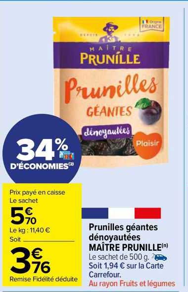 prunilles géantes dénoyautées maître prunille