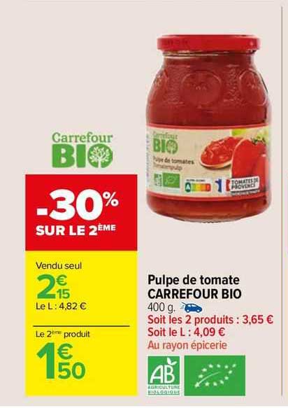 Pulpe De Tomate Carrefour Bio