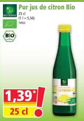 pur jus de citron bio sonne