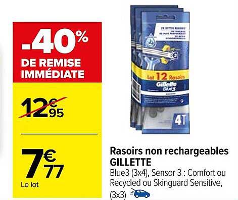 rasoirs non rechargeables gillette