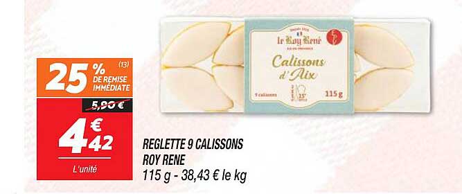 réglette 9 calissons roy rené