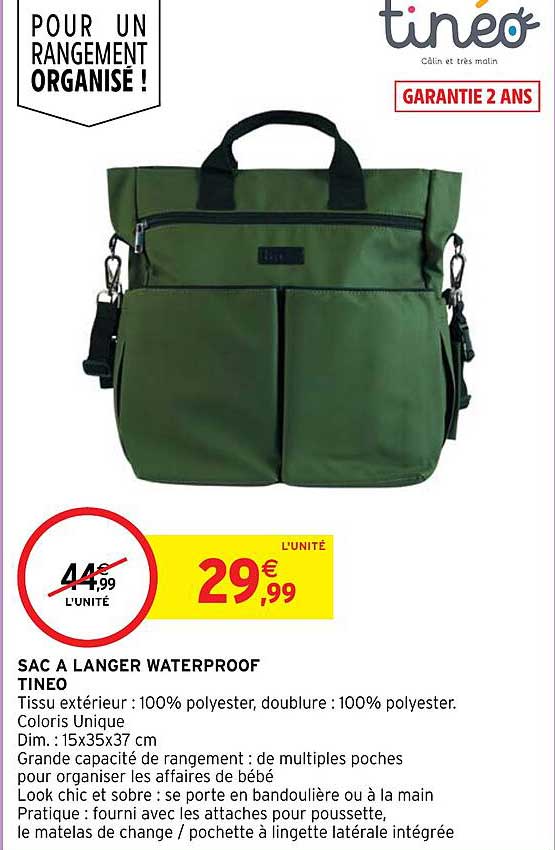 Sac à Langer Waterproof Tinéo