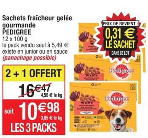 Sachets Fraîcheur Gelée Gourmande Pedigree