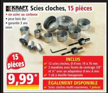 scies cloches, 15 pièces kraft werkzeuge