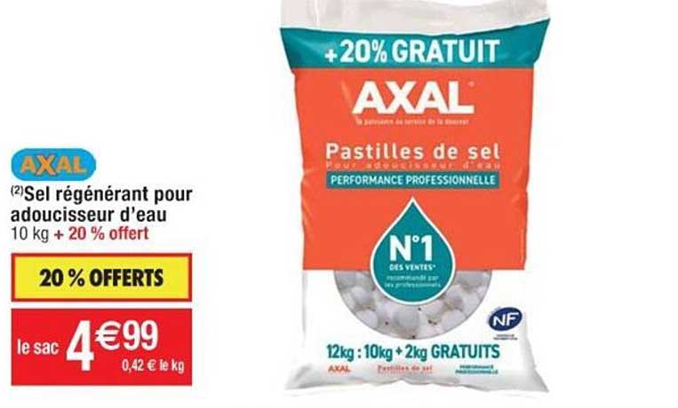 sel régénérant pour adoucisseur d'eau axal