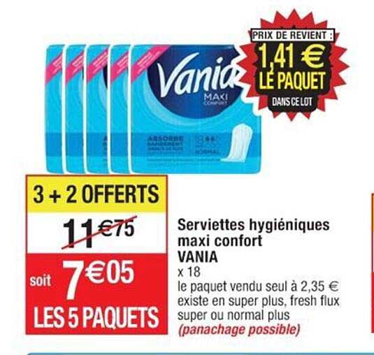 serviettes hygiéniques maxi confort vania