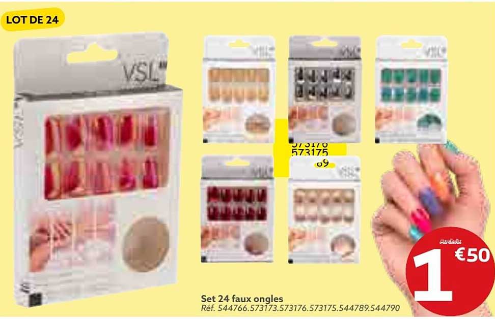 Set 24 Faux Ongles