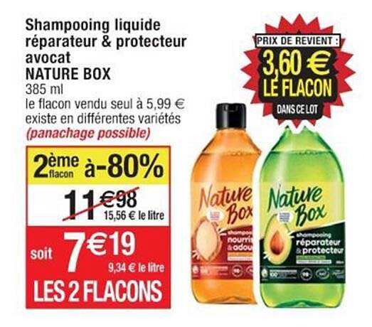 shampooing liquide réparateur & protecteur avocat nature box