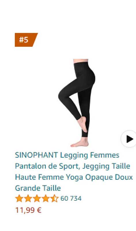 sinophant legging femmes pantalon de sport, jegging taille haute femme yoga opaque doux grande taille