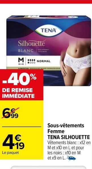 sous-vêtements femme tena silhouette