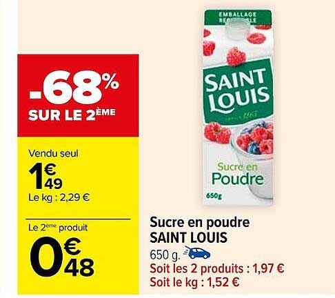 sucre en poudre saint louis