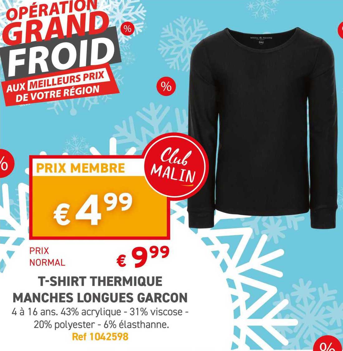 t-shirt thermique manches longues garçon