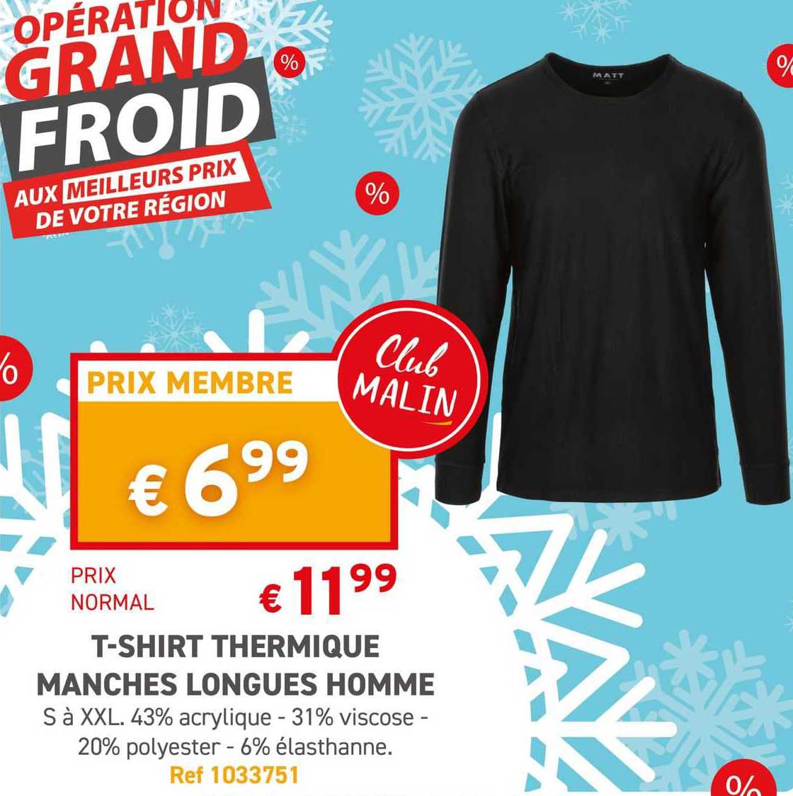 t-shirt thermique manches longues homme