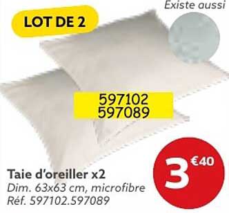 taie d'oreiller x2