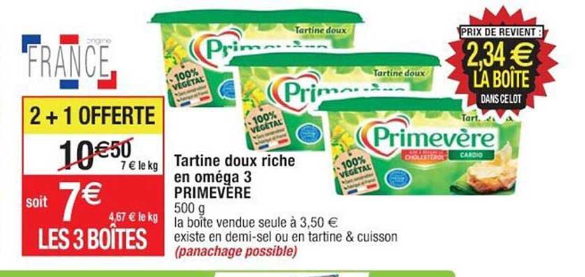 tartine doux riche en oméga 3 primevère