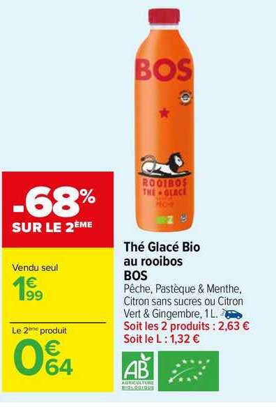 thé glacé bio au rooibos bos