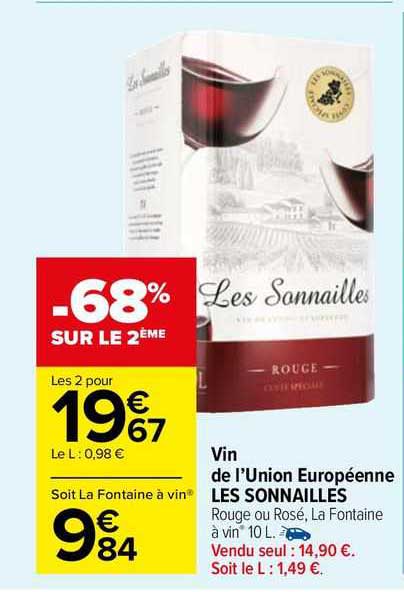 vin de l'union européenne les sonnailles