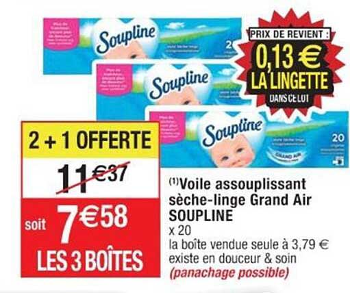 voile assouplissant sèche-linge grand air soupline