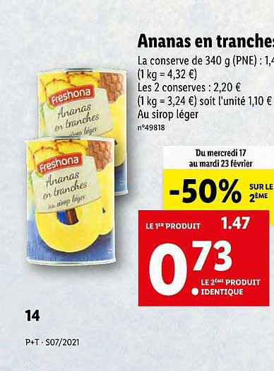 Ananas En Tranches Freshona