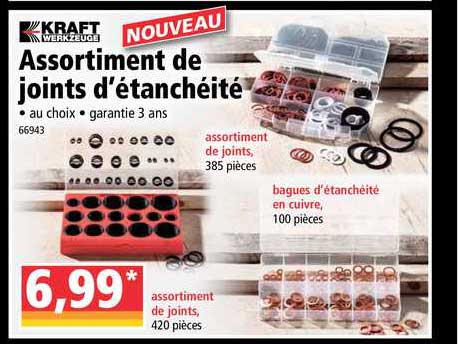 assortiment de joints d'étanchéité kraft