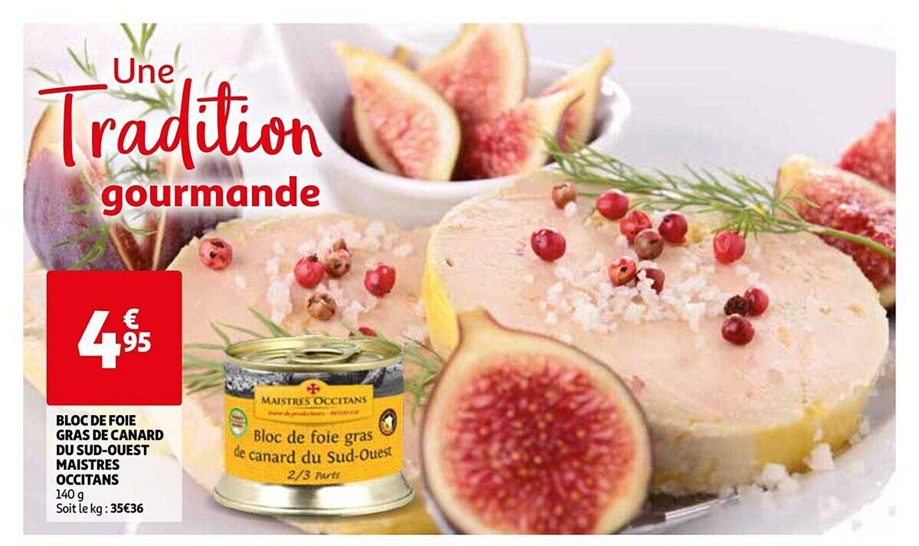 bloc de foie gras de canard du sud-ouest maistres occitans